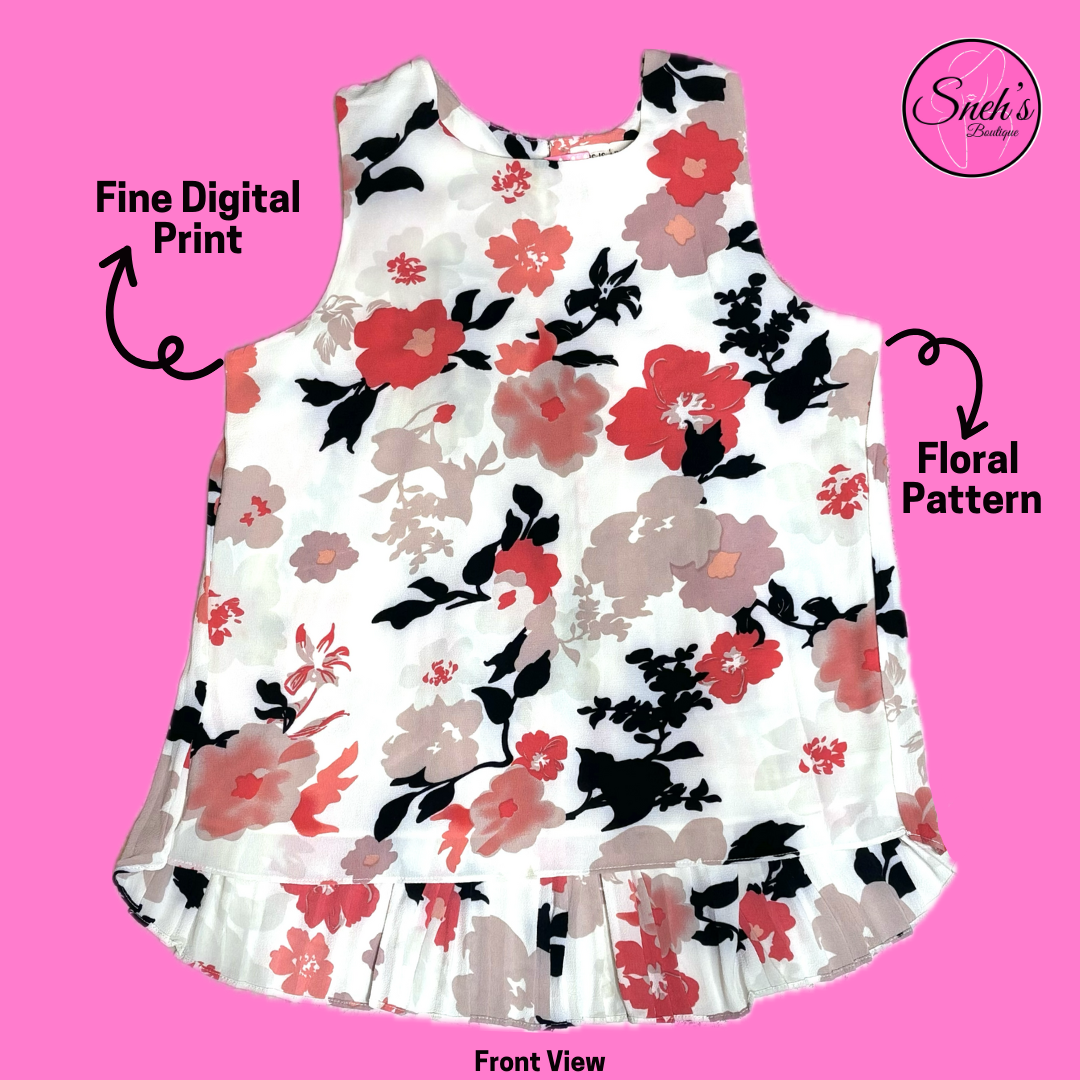 Floral Pleated Top