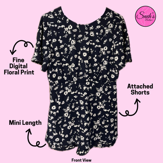 Floral Printed Romper - 1021