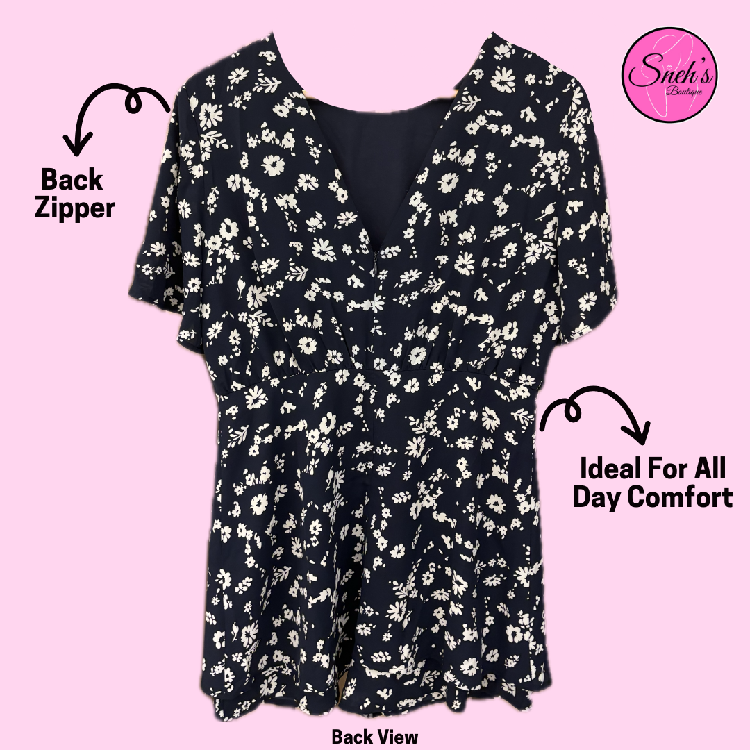 Floral Printed Romper - 1021