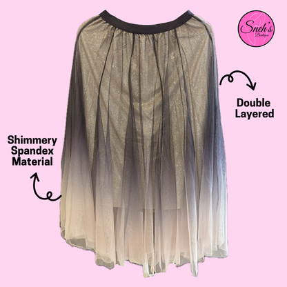 Shimmery Skirt With Mesh Layer