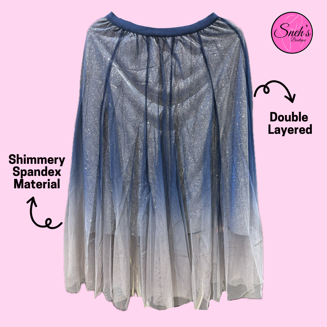 Shimmery Skirt With Mesh Layer