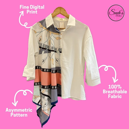 Asymmetric Printed Shirt